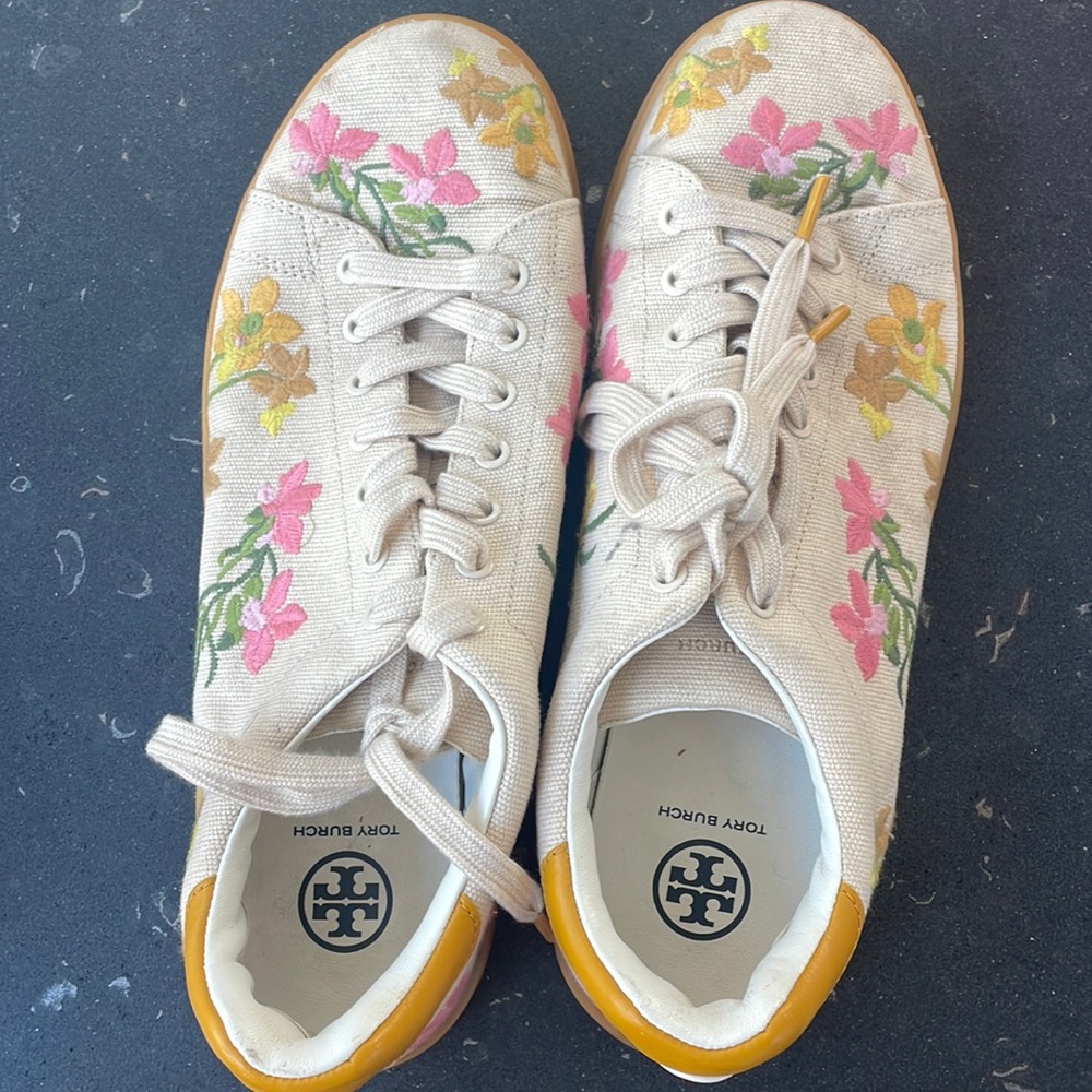 Tory Burch Embroidered Canvas Sneaker